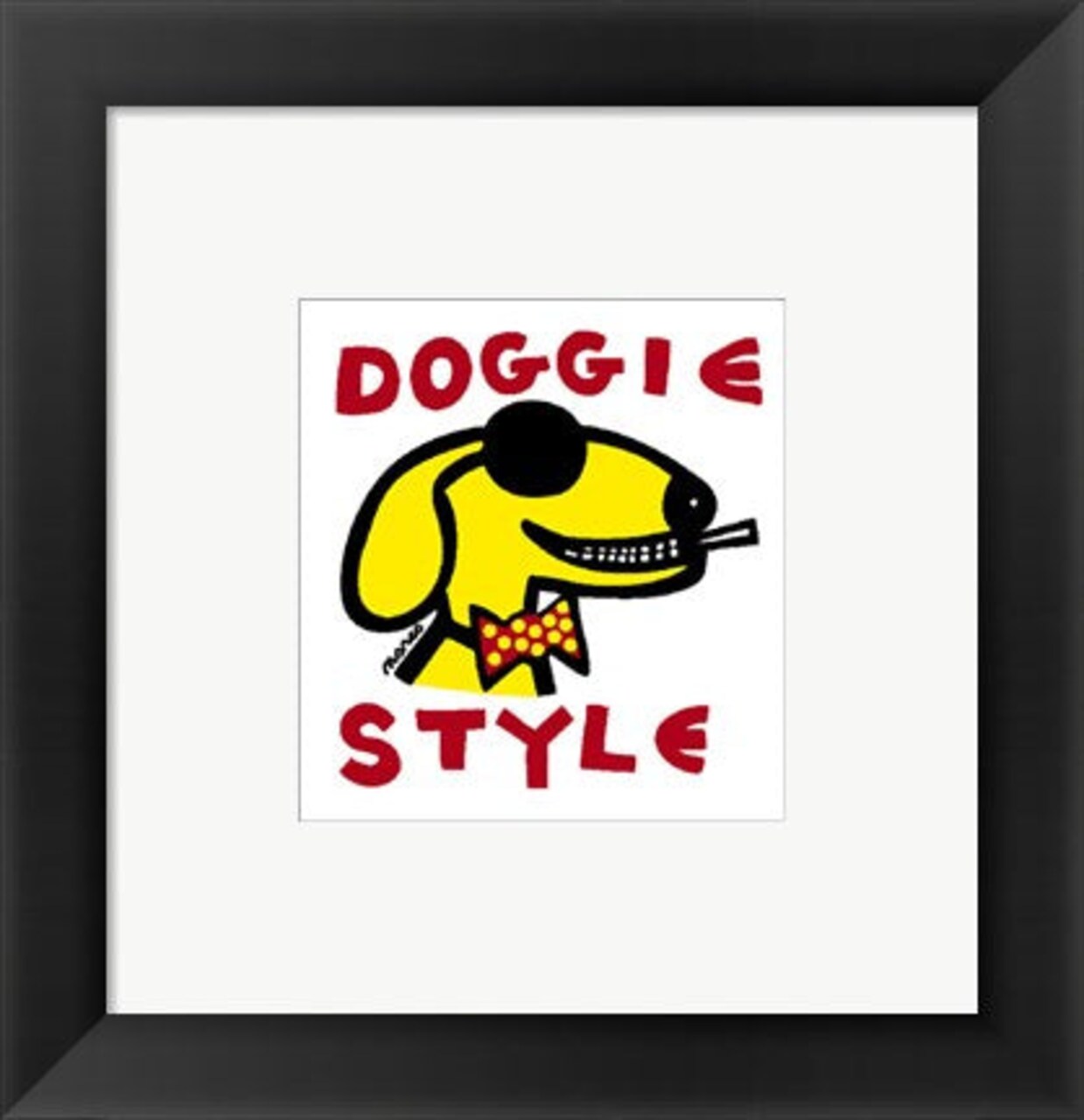 Framed Art Doggie Style Petite by Peter Marco - 6x6 Whimsical